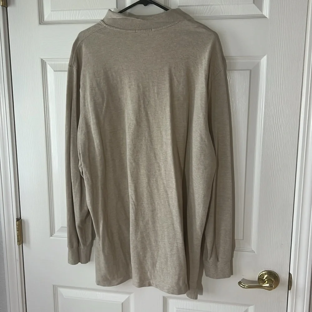 Polo by Ralph‎ Lauren Men's Oatmeal Beige Long Sleeve Shirt Classic Fit, XXL